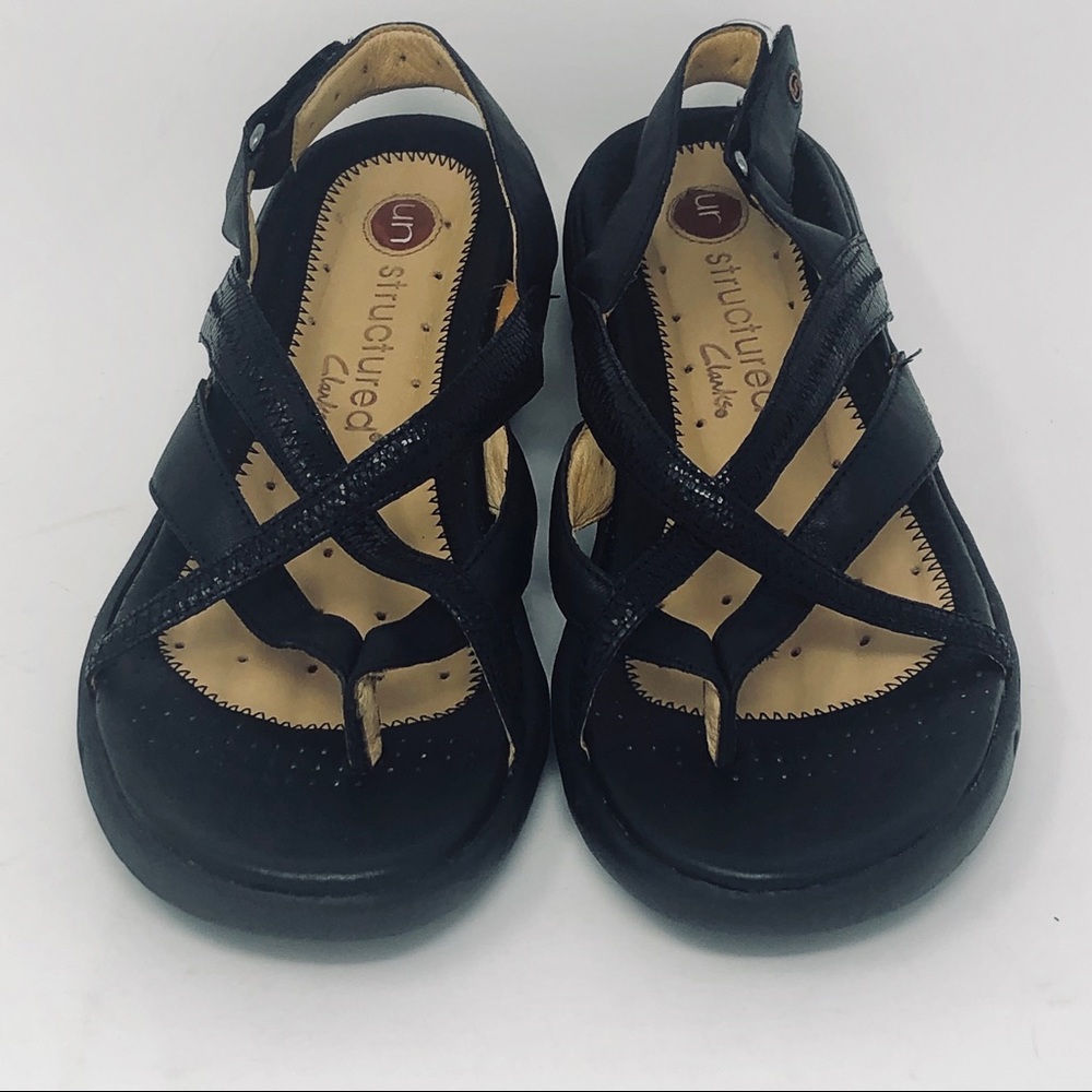 Clark’s Unstructured Black Sandals